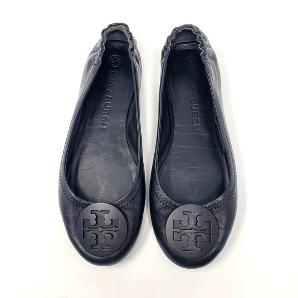 Tory Burch Shoes - Tory Burch Minnie Travel Ballet Flat Shoes Nappa Leather Perfect Black Size US9M